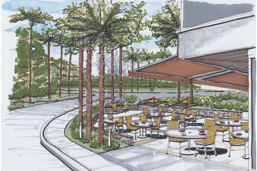 The renovation of Oceanside Country Club will include an outdoor grill patio. Courtesy illustration