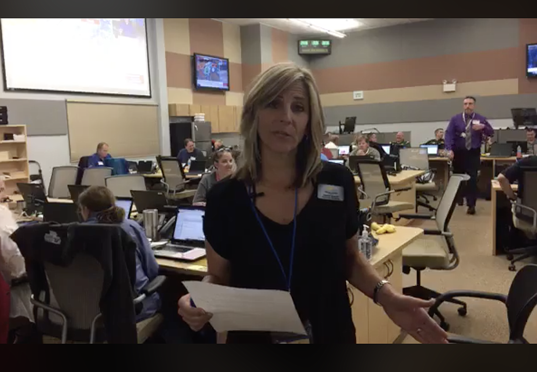 Joanne Magley, the county's community information director, addresses residents about Hurricane Dorian through Facebook Live the morning of Wednesday, Sept. 4.