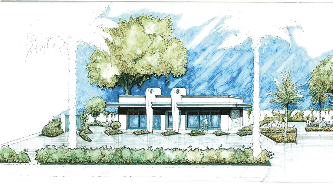 A rendering showing what the building will look like after the exterior improvements. Rendering courtesy of the city of Ormond Beach