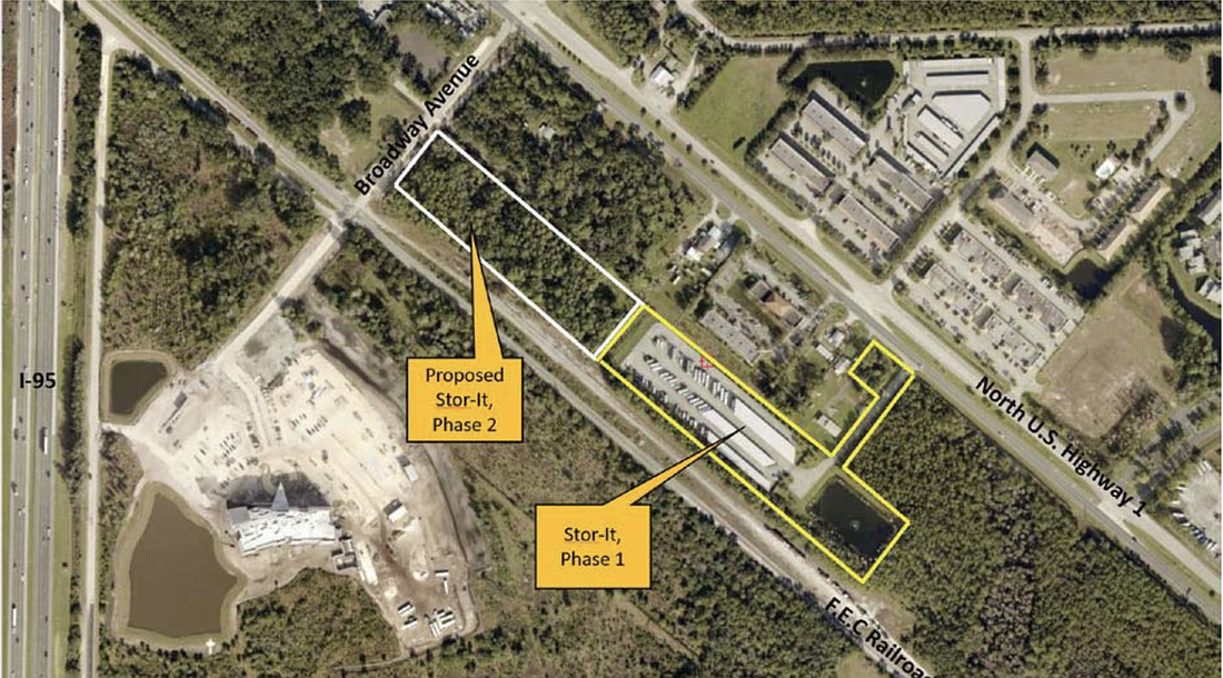 An aerial showing the upcoming plans for Stor-It's expansion. Courtesy of the city of Ormond Beach