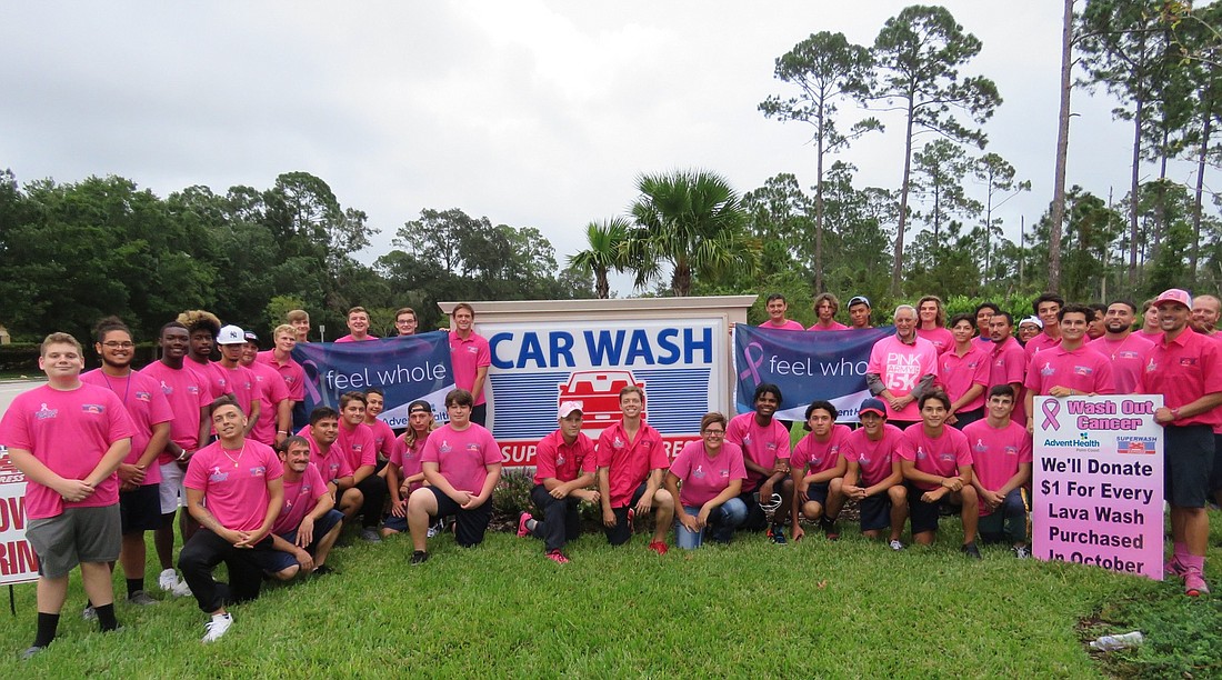 For each express lava wash and full-service lava wash purchased during the month of October, Superwash Express will donate $1 to support breast cancer services at AdventHealth. Courtesy photo.