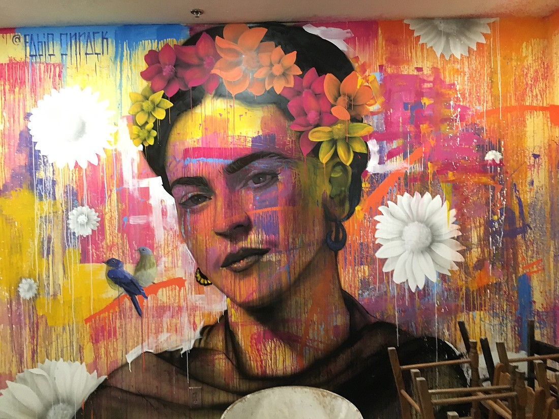 This mural appears in the new Frida's restaurant, to open soon. Photo by Wayne Grant