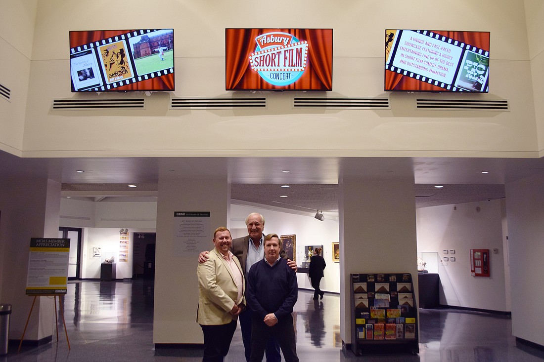 MOAS Executive Director Andrew Sandall, Rick Spencer, and Director of Asbury Shorts USA Doug LeClaire at the showing of the 38th Asbury Short Film Concert at the Museum of Arts and Sciences in April 2019. Courtesy photo