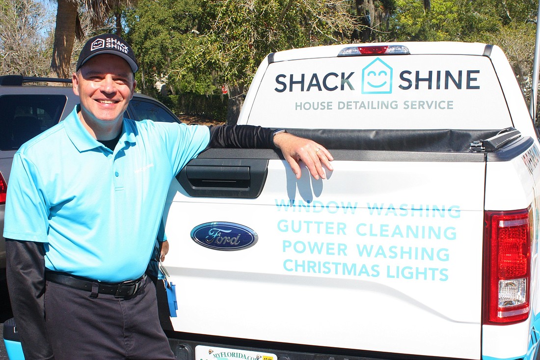 Alex Blackwell has started a Shack Shine franchise for exterior house cleaning. Photo by Wayne Grant