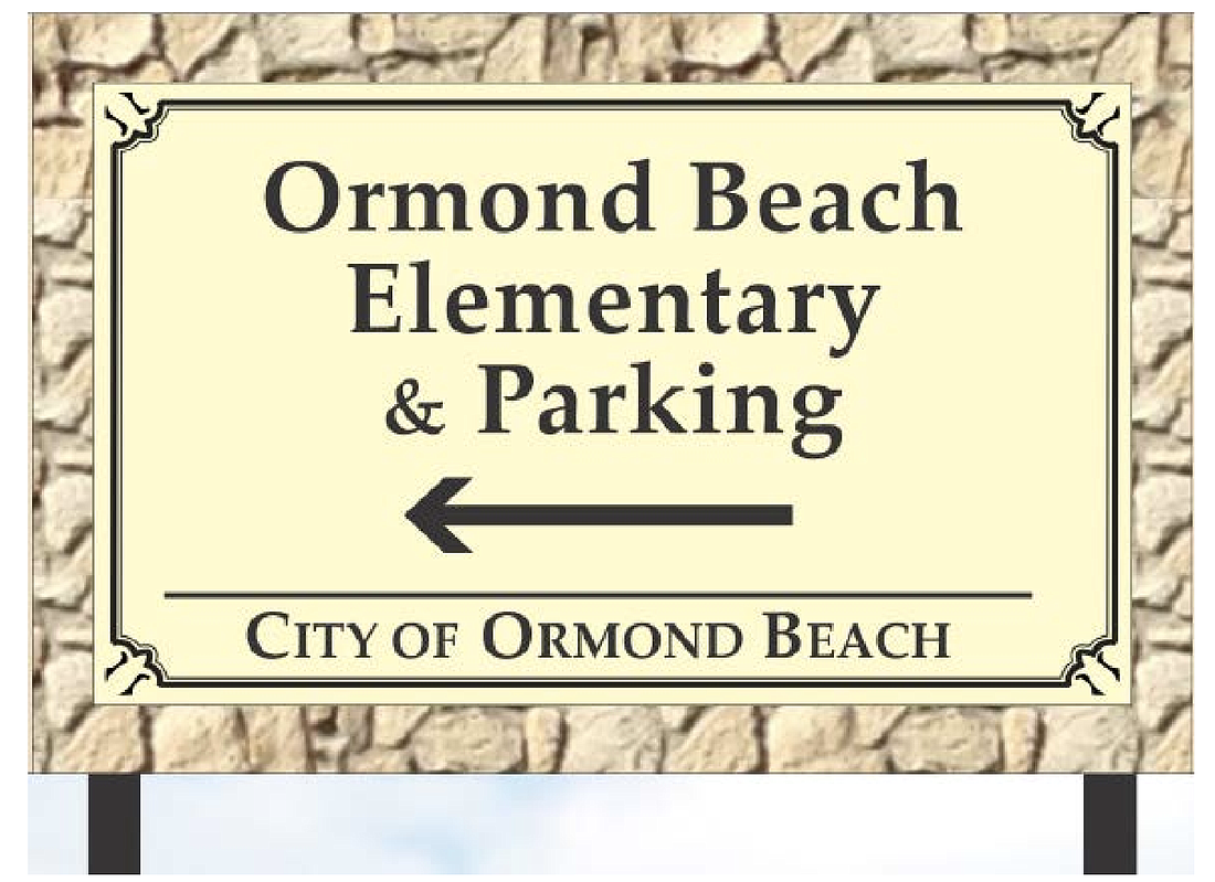 A city rendering of what one of the signs would have looked like. Courtesy of the city of Ormond Beach