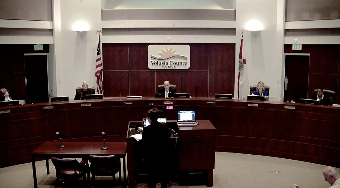 The Volusia County Council. Screenshot of livestream courtesy of Volusia County Government