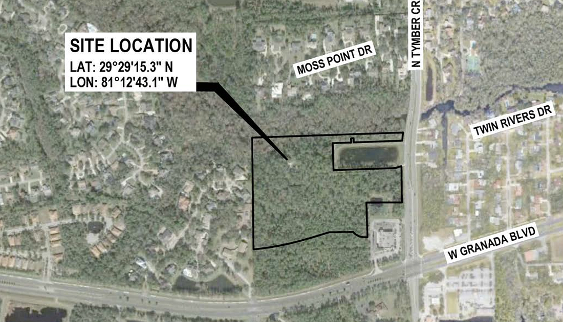 The Tymber Creek Apartments could be built behind the Walgreens at North Tymber Creek Road. Map courtesy of the city of Ormond Beach