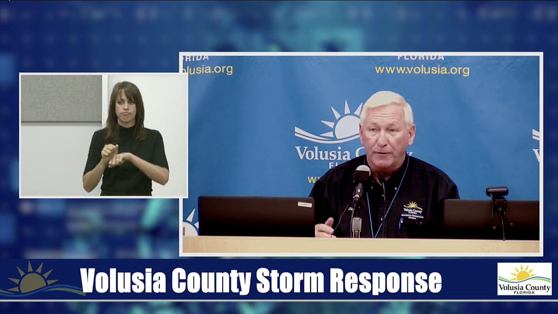 Volusia County Emergency Management Director Jim Judge. Screenshot courtesy of Volusia County Emergency Management's livestream
