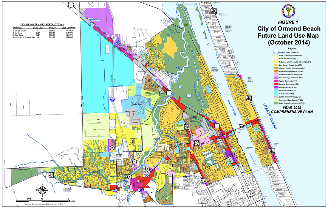 The future land use map in the city of Ormond Beach. Courtesy of the city of Ormond Beach
