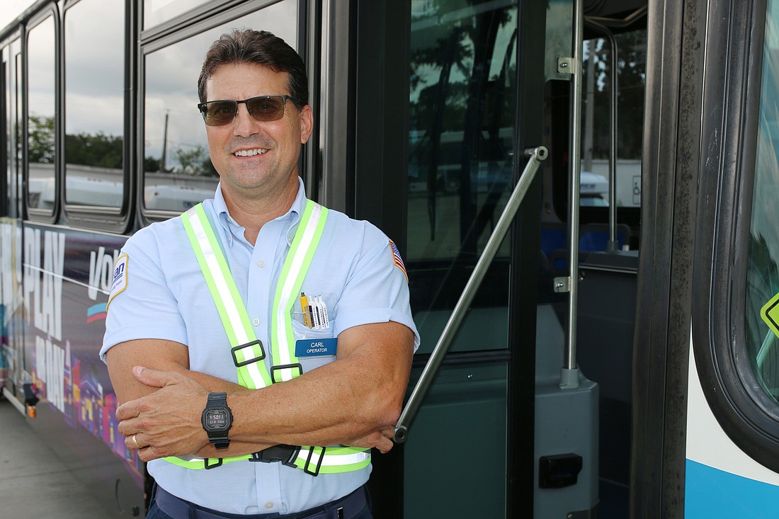 Carl Forster, of Ormond Beach, is one of 20 Votran drivers who earned a safe driving award this year by the National Safety Council. Photo by Jarleene Almenas