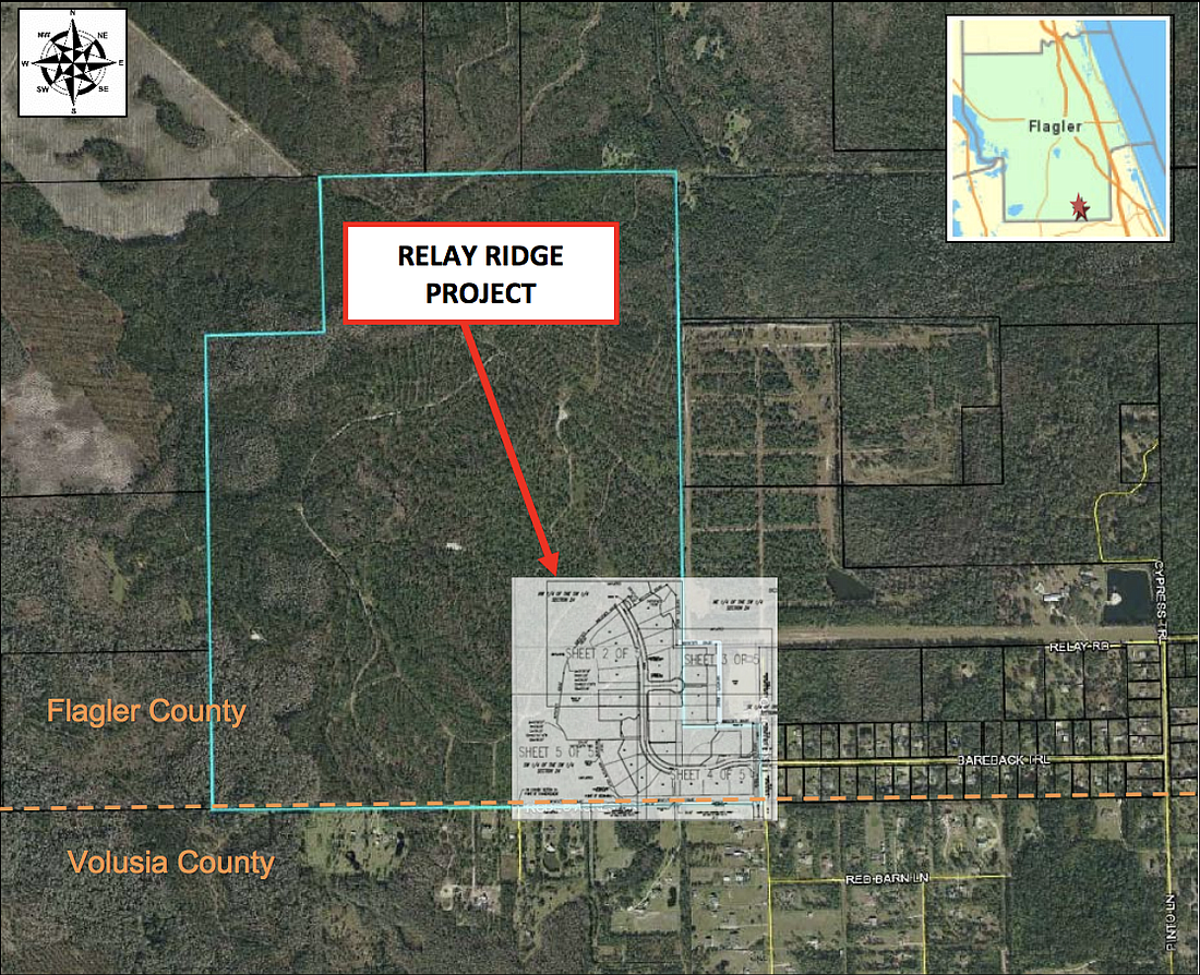 An aerial showing the Relay Ridge project area. Courtesy of Flagler County Government