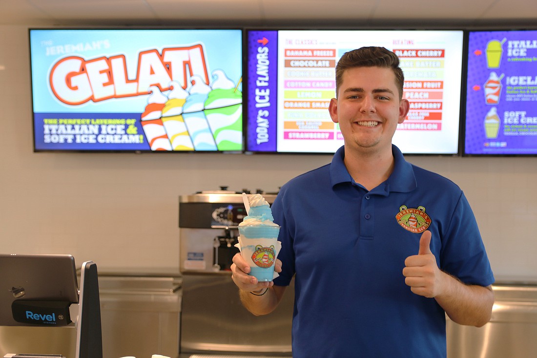 Hayden Boyd, 21, is the youngest franchisee in the Jeremiah's Italian Ice company. Photo by Jarleene Almenas