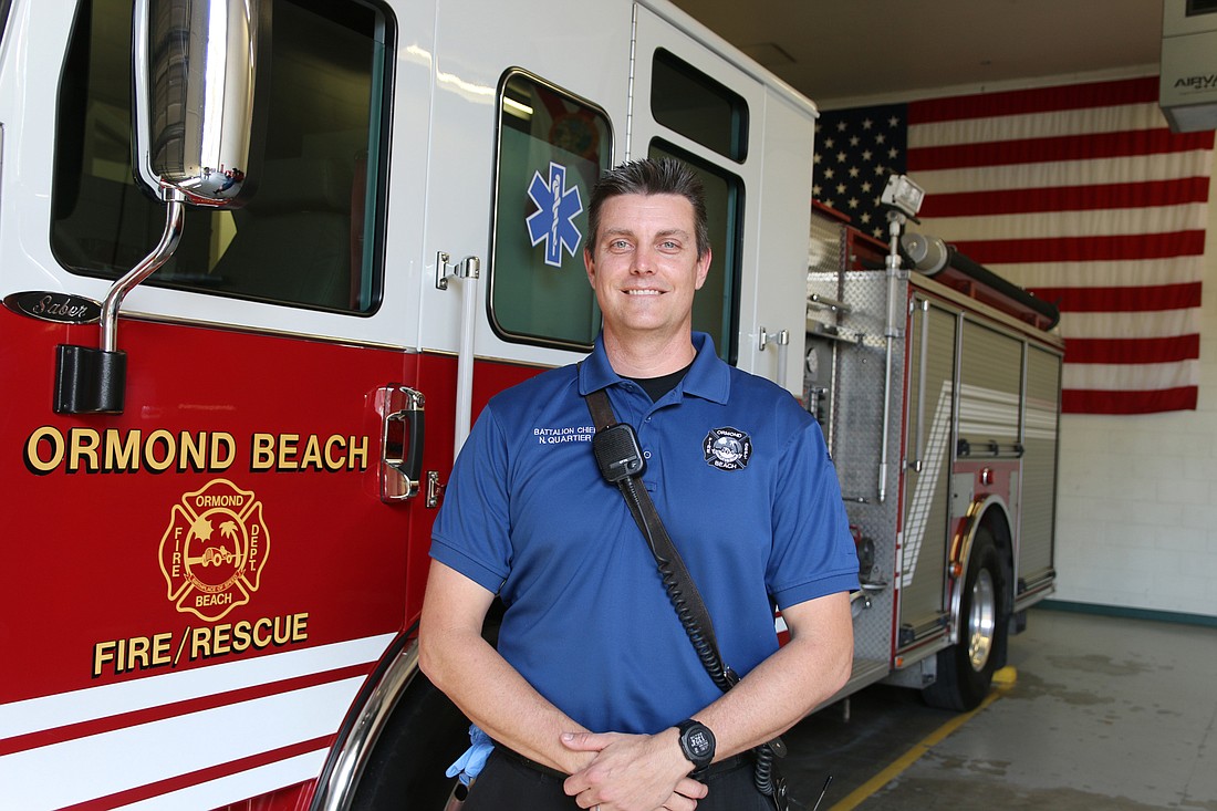 Ormond Beach Fire Battalion Chief Nate Quartier has spent 20 years with his fire department. Photo by Jarleene Almenas