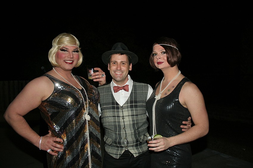 Barry Ayers (aka Beneva Fruitville), Matt Orr and Jonathan Hall (aka Felicity Liemont) at Florida Winefest and Auction's 