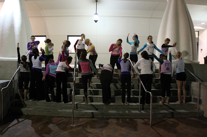 Members of Booker High School VPA Dance put on a show outside of Selby Library as part of the entertainment portion for Looking Into the Crystal Ball.