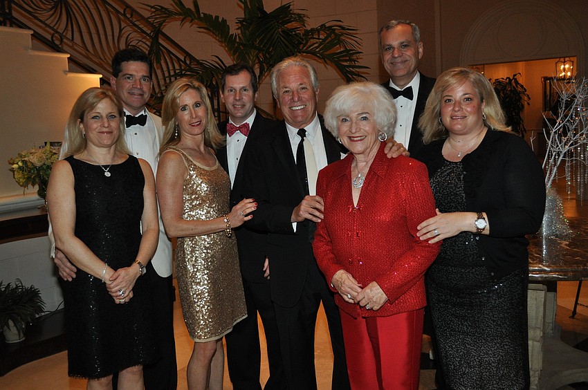 Lorene and Mike Donahue, Lisa and Walter Gotsch, honoree Les and Carol Brualdi and Alaa and Christine Mira