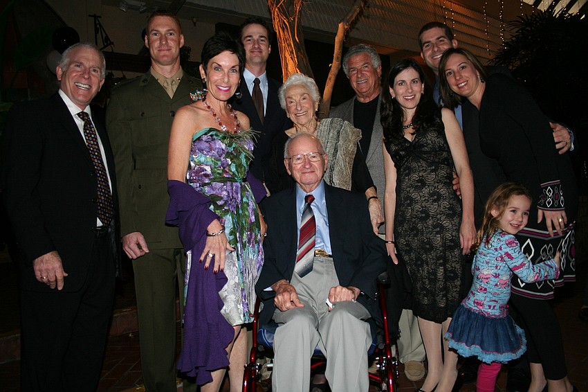 The Colliers: Ron, USMC Major Adam, Janis, Joshua, Sylvia, Leon, Barry, Rebecca Aaronson, Jason, Mary, Madelyn Aaronson at The Jewish Housing Council Foundation's Generations Gala honoring Ron and Janis Collier in January.