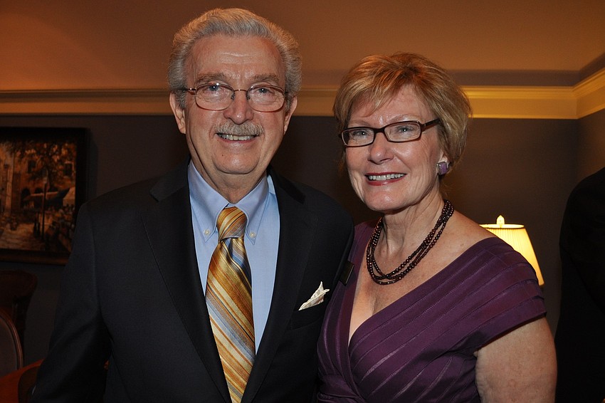 Dominic Cossa and Opera Guild President Janet Huelster