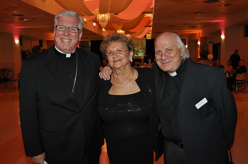 Bishop Frank Dewane, Maria DeSanto and Father Fausto Stampiglia