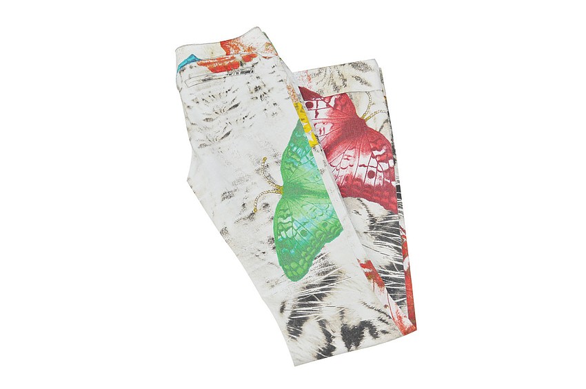 ROBERTO CAVALLI PANTS
'These are from my young, going-out days. They are so fun and edgy.'