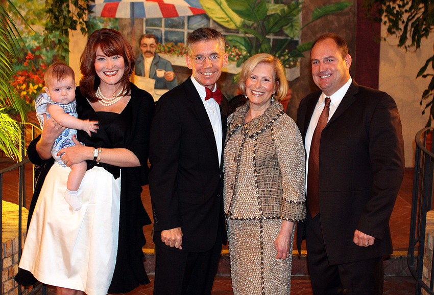 Rhys and Emily Parry, Matt and Lisa Walsh and Julian Parry