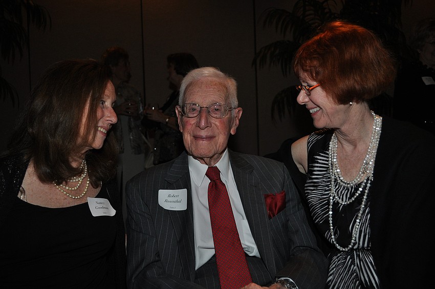 Father-Daughters:  Nancy Goodman PhD, honoree Robert Rosenthal, Diane Rosentha