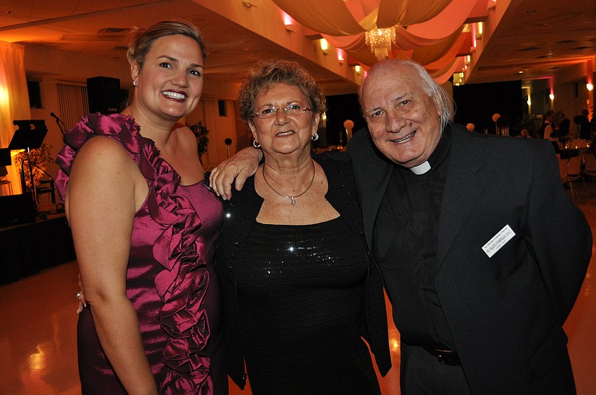Rebecca Blitz, Maria DeSanto and Father Fausto Stampiglia