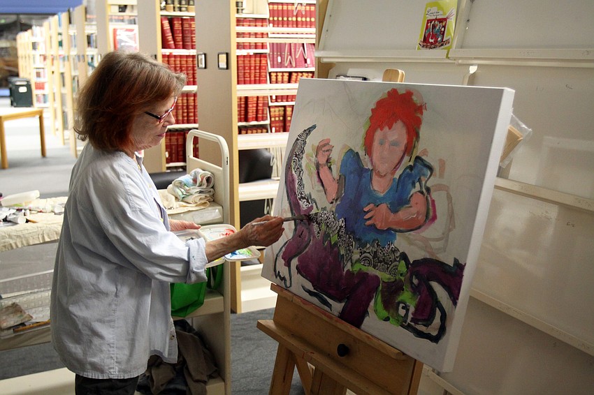 Pat Kaufman  was one of the artists who showed off their skills during the Friends of the Selby Public Library event on Friday, Jan. 7.