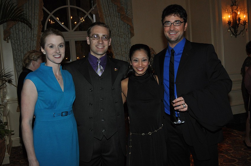 Janet Ladwig, Olympic skaters Mark Ladwig and Amanda Evora and Jim Peterson