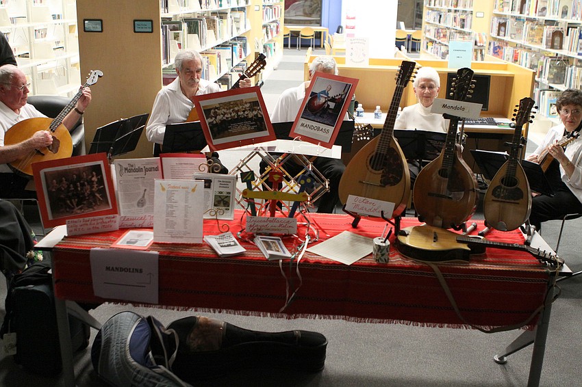 The Sarasota Mandolin Ensemble put up a fascinating display and even performed.