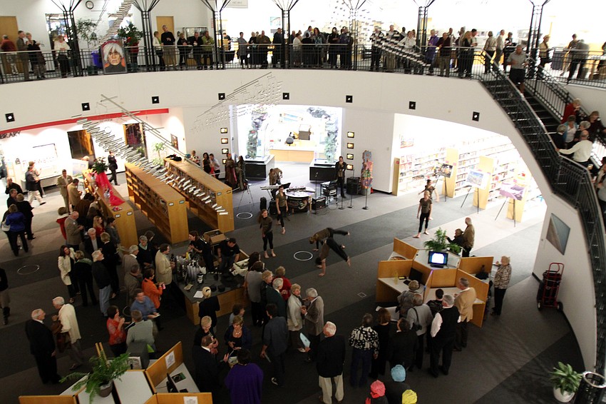 The Selby Public Library was filled with people Friday evening during the fundraising event, Looking Into the Crystal Ball, put on by Friends of the Selby Public Library.