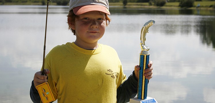Jake Cullen caught a bass, a tilapia and a bluegill to win first place in the 5-8 age category.