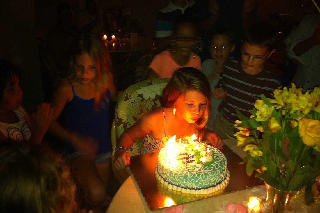 Bunnell Elementary School fourth-grader Hope Romaine, 9, celebrates her birthday with friends and family at Sea Colony.