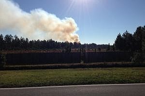 The smoke from the fire Dec 3 (Photo by Andrew O'Brien)