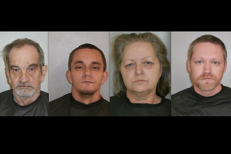 Palm Coast residents Gilbert Bridewell, Tyler Bridewell, Sheila Bridewell and Brad Turner were arrested on drug-related charges Friday morning, in a joint Flagler County Sheriff's Office and U.S. Marshals drug sweep. (Courtesy photo)