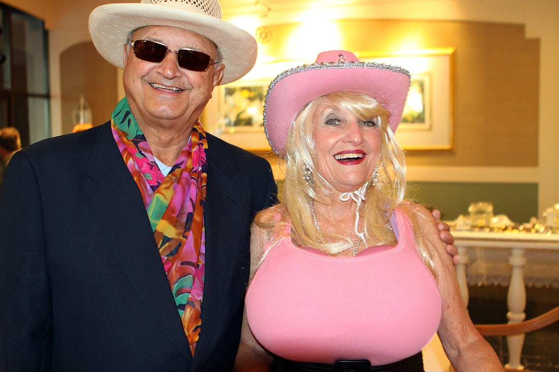 Richard Damm, a celebrity agent, and Mary Bock, as Dolly Parton.