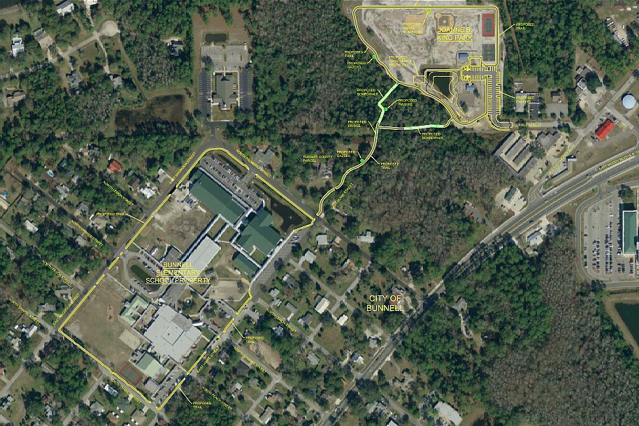 This diagram provided by Flagler County shows the path of the sidewalk. For a larger view, click the link at he bottom of this story.