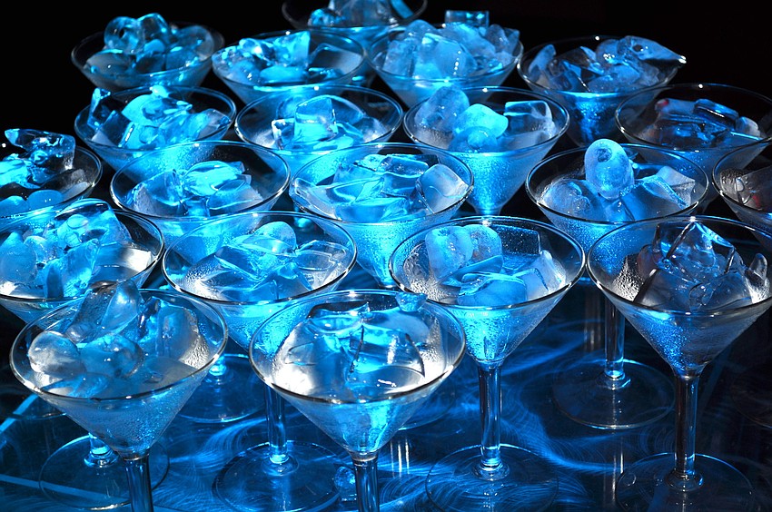 These glowing martini glasses were a big hit with guests.