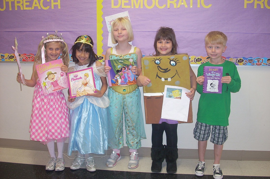 Samantha Malcolm as Pinkalicious, Devin Riggs as Cinderella, Laura Swartzendruber as Jasmine, Cristina Chambers as Spongebob, and Jack Lynch as Diary of a Wimpy Kid
