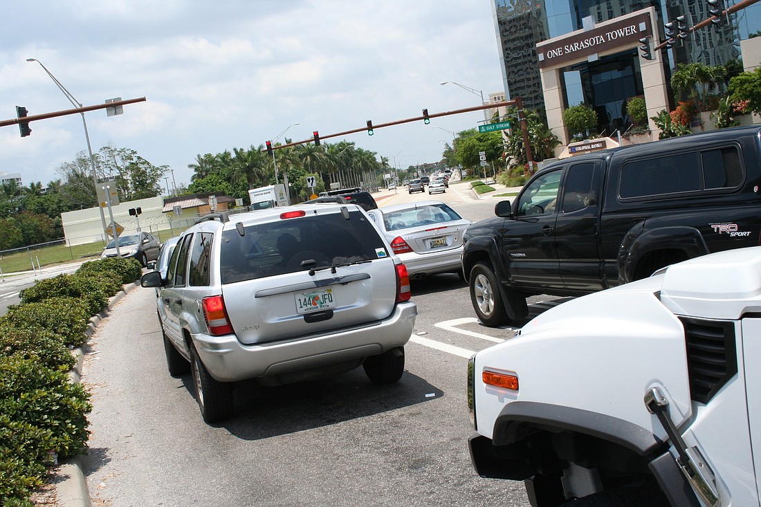 The connectivity plan is designed to alleviate traffic backups at signals such as this one at U.S. 41 and Gulf Stream Avenue.