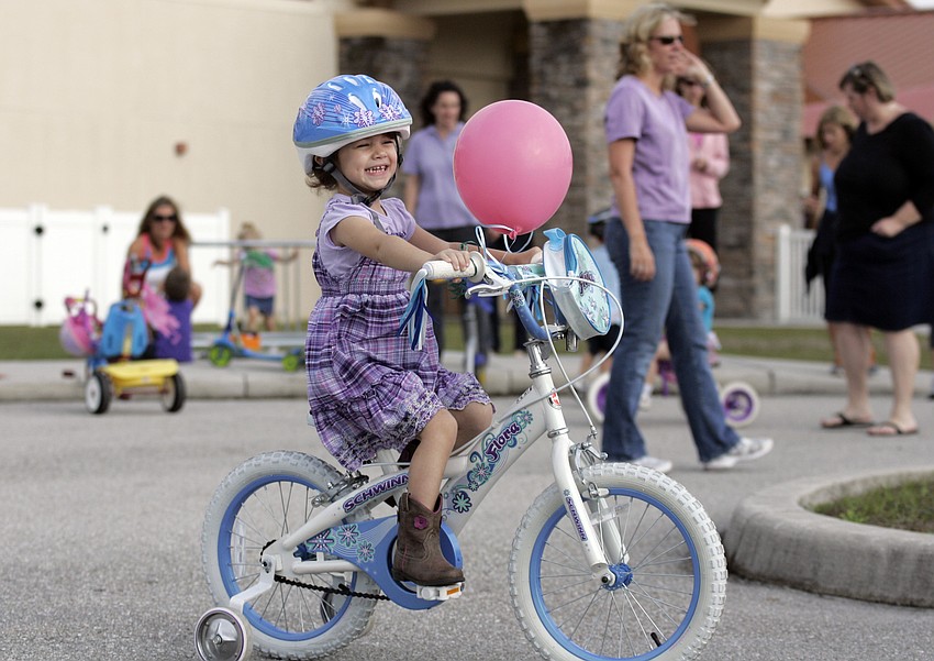 Maddie Hutchinson celebrated her third birthday during the trike-a-thon Feb. 7.