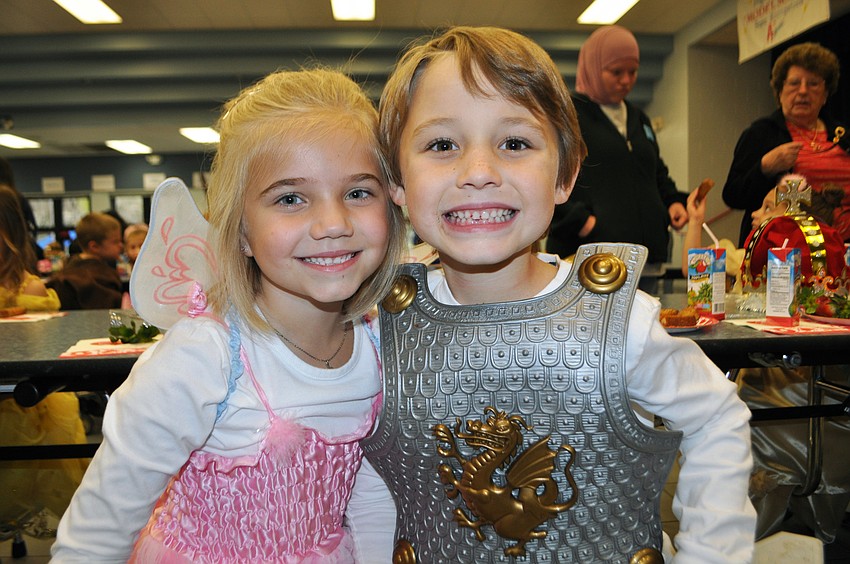 Abby Telinger and A.J. Frye made a precious pair as a princess and a knight.