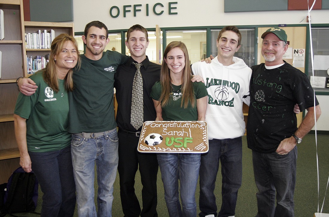 Sarah Miller, with her parents Gene and Tina Miller and brothers: Moriah, Zachariah and Noah, will play for USF.