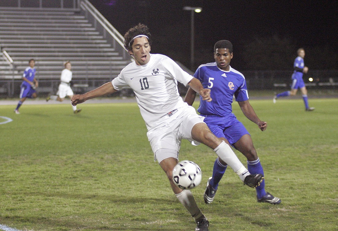 Lakewood Ranch senior Marco Padilla scored the Mustangs' lone goal off an assist from Zach Reda.