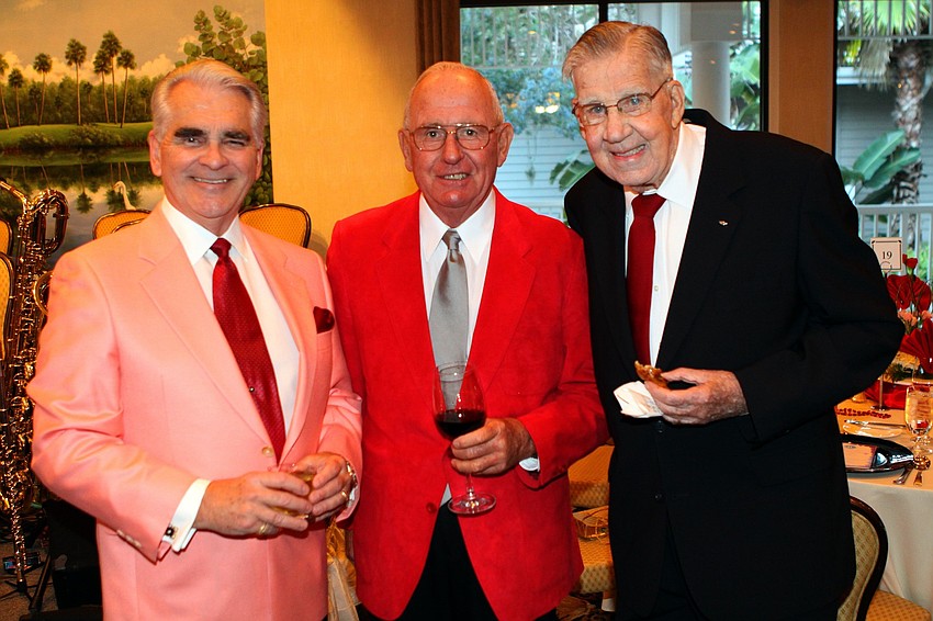 Jim Burmeister, Cash Register and Harvey Noyes at Kiwanis Club of Longboat Key Foundation's Valentine's Ball.