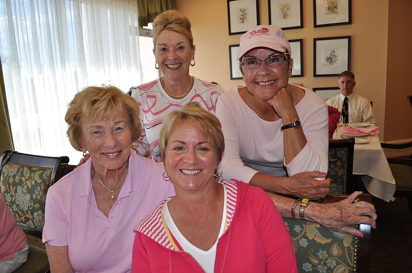 Maureen Gee and Karen Fine, both behind, played Barb Simons and Jimilynne Chapman.