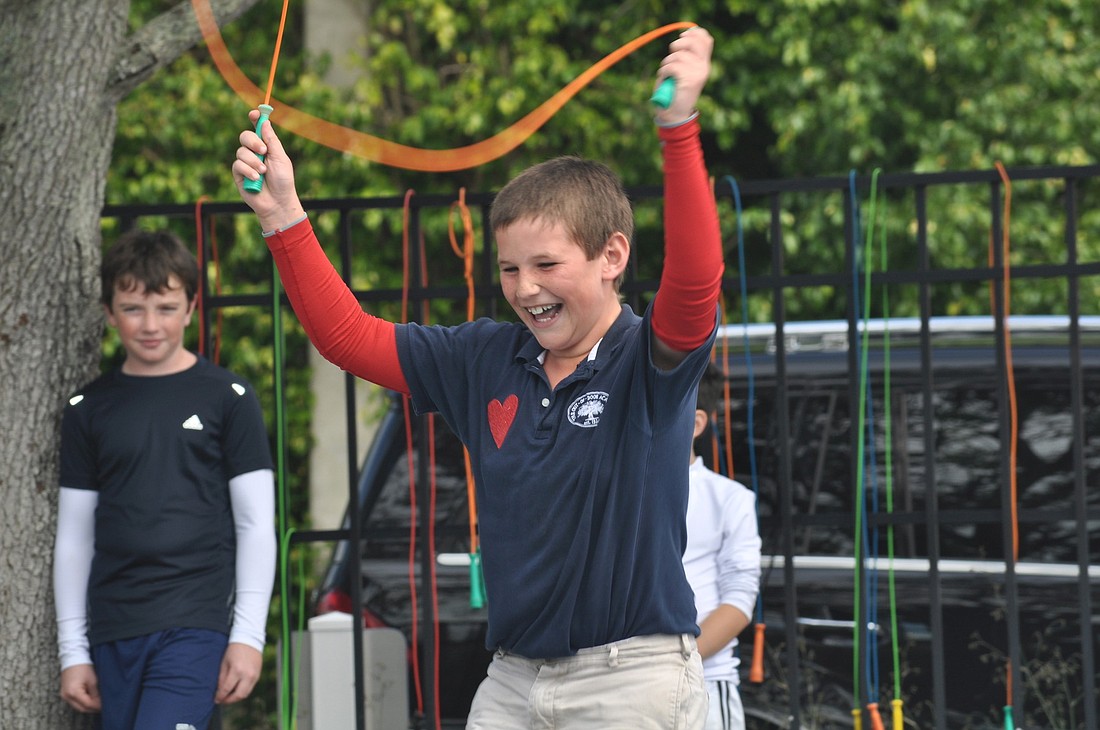 Dylan Davis whips his rope through the air during Jump Rope for Heart.