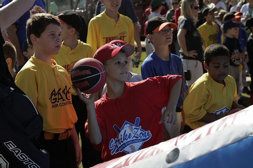 Seven-year-old Justin Saunders enjoyed playing all of the games.