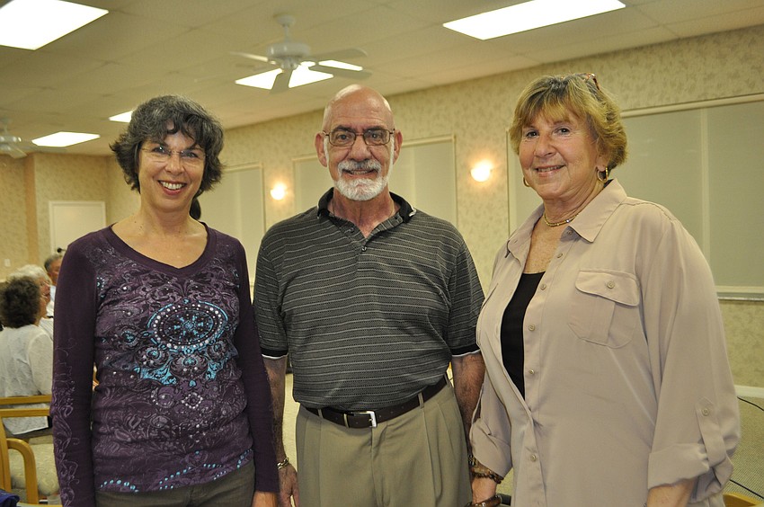 Peggy Watkins, guest speaker Monroe Kokin and Jackie Salvino