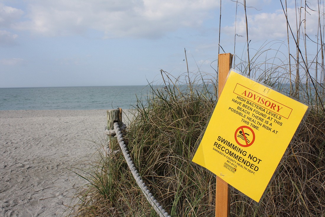Signs have been posted around Turtle Beach warning of the water quality.